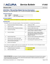 Acura RLX 2018 Service Bulletin