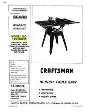 Sears Craftsman 113.298720 Manual