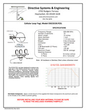 Directive Systems & Engineering Yagi DSE3319LYCEL Assembly Instructions
