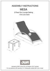 JWA MESA 68259 Assembly Instructions Manual