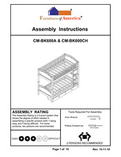 Furniture of America CM-BK600A Assembly Instructions Manual