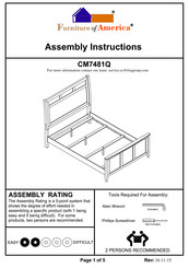 Furniture of America California CM7481CK Assembly Instructions Manual