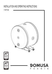DOMUSA TEKNIK BT 50 Installation And Operating Instructions Manual