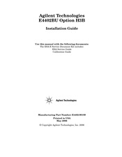 Agilent Technologies E4402BU Installation Manual