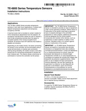 Johnson Controls TE-6800 Series Installation Instructions Manual