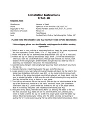 Component Playgrounds MT40-10 Installation Instructions Manual