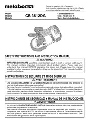 Metabo HPT CB 3612DA Safety Instructions And Instruction Manual