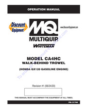 MQ Multiquip WHITEMAN CA4HC Operation Manual