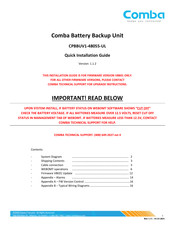 COMBA CPBBUV1-48055-UL Quick Installation Manual