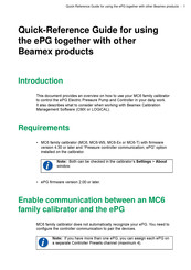 BEAMEX MC6-WS Quick Reference Manual