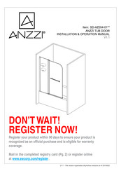 Anzzi SD-AZ054-01 Series Installation & Operation Manual