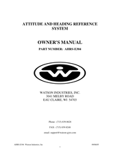 WATSON INDUSTRIES AHRS-E304 Owner's Manual
