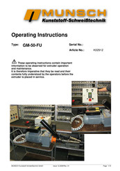 Munsch GM-50-FU Operating Instructions Manual