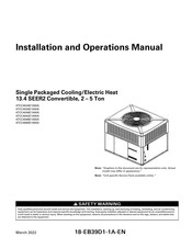 Trane Technologies 4TCC4024E1000A Installation And Operation Manual