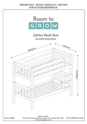 Room to Grow Jubilee RTG-JUB109 Assembly Instructions Manual