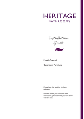 Heritage Bathrooms Caversham KMBFM400 Installation Manual