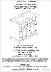 Linon 6252SF-AB-KD-U Assembly Instructions Manual