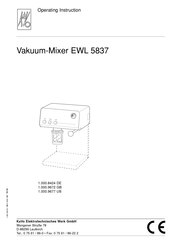 KaVo EWL 5837 Operating	 Instruction