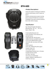 Mobility Sound BTH-600 Instructions Manual