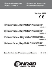 Conrad Electronic KeyMatic KM300RI Operating Instructions Manual