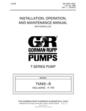 GORMAN-RUPP PUMPS T4A65-B Installation, Operation And Maintenance Manual