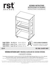 rst brands VERONA SL-KCRT-1-WHT Assembly Instructions Manual