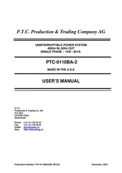 PTC PTC-0110BA-2 User Manual
