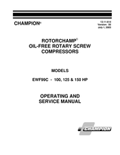 Champion ROTORCHAMP EWF99C-100 Operating And Service Manual