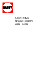 Philips HR2095 User Manual