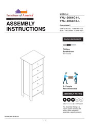 Furniture of America YNJ-2064C2-L Assembly Instructions Manual