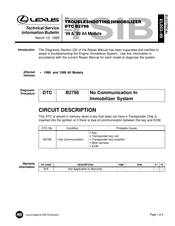 Lexus DTC B2796 Manual