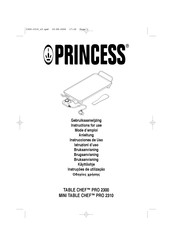 Princess TABLE CHEF PRO 2300 Instructions For Use Manual