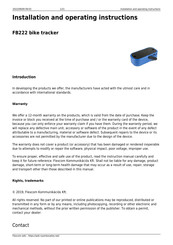Flexcom FB222 Installation And Operating Instructions Manual