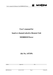 MIKOM Power MOR801B User Manual