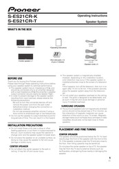 Pioneer S-ES21CR-K Operating Instructions Manual