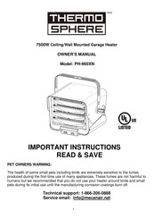 mecanair Thermo Sphere PH-960XN Owner's Manual