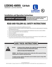 Larson Electronics LEDEMG-400VA Installation And Operation Instruction Manual