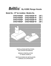 KOBE Brillia CHX2748SQF Installation Instructions Manual