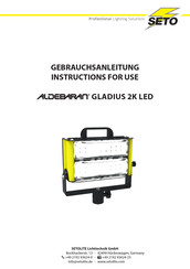 Seto ALDEBARAN GLADIUS 2K LED Operating Instructions Manual