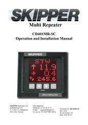 Skipper CD401MR-SC Operation And Installation Manual