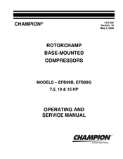 Gardner Denver CHAMPION ROTORCHAMP EFB99B Operating And Service Manual