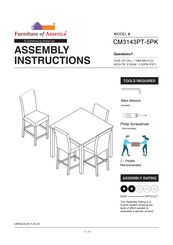 Furniture of America CM3143PT-5PK Assembly Instructions Manual