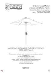 Atleisure Seasons Sentry UMB-244260N Assembly, Care & Use Manual
