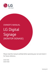 LG 84WS70BD Owner's Manual