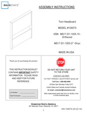 Homestar MS17-D1-1005-19 Assembly Instructions Manual