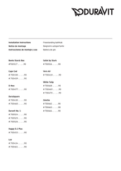 DURAVIT DuraSquare 700460 900 Series Installation Instructions Manual