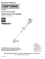 Craftsman WEEDWACKER INCREDI-PULL 316.731930 Operator's Manual