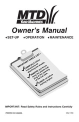 MTD Yard Machines 12A-463E500 Owner's Manual