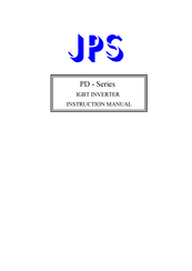 JPS PD Series Instruction Manual