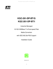 KTI KGC-261-DP-BT/G Installation Manual